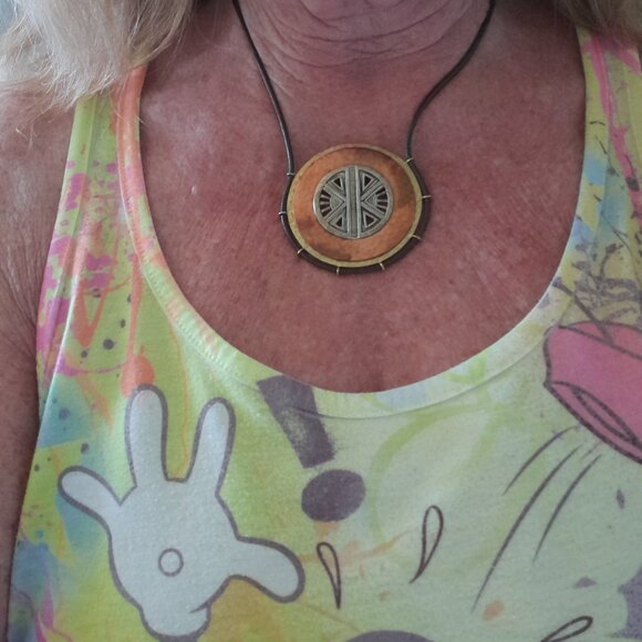 Silpada Bronze, sterling silver and leather necklace - Picture 2 of 3